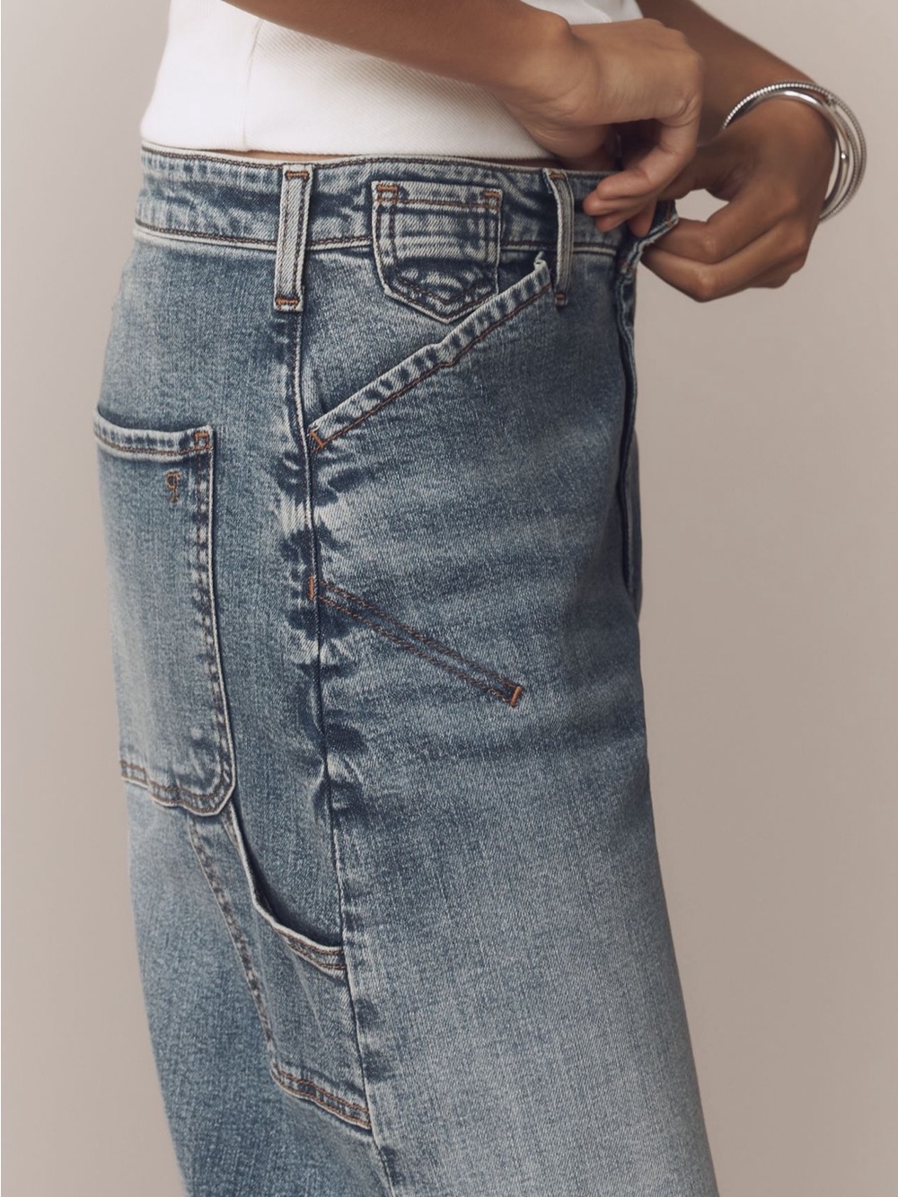 Anthropologie Kayden High Rise Carpenter Barrel Jeans by Pilcro Size 32 - Picture 8 of 9